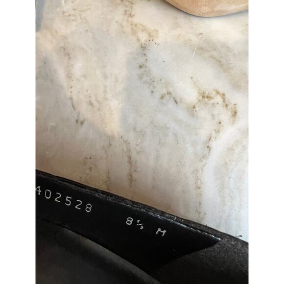 Stuart Weitzman croc embossed open toe heels black 8.5 - Picture 11 of 11